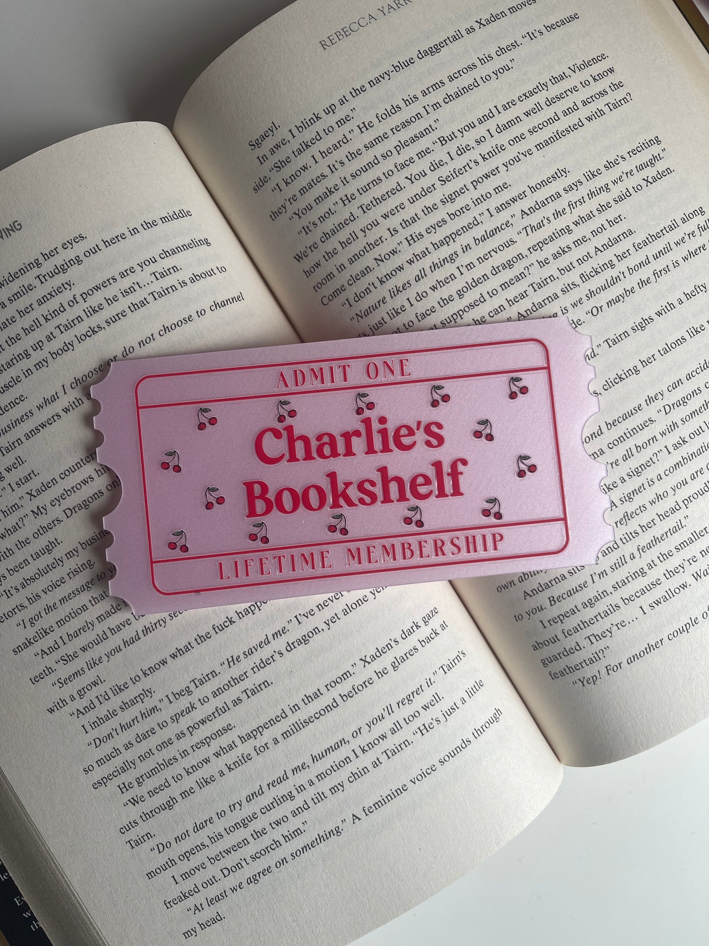 Cherry Ticket Bookcase Decor for Charlie