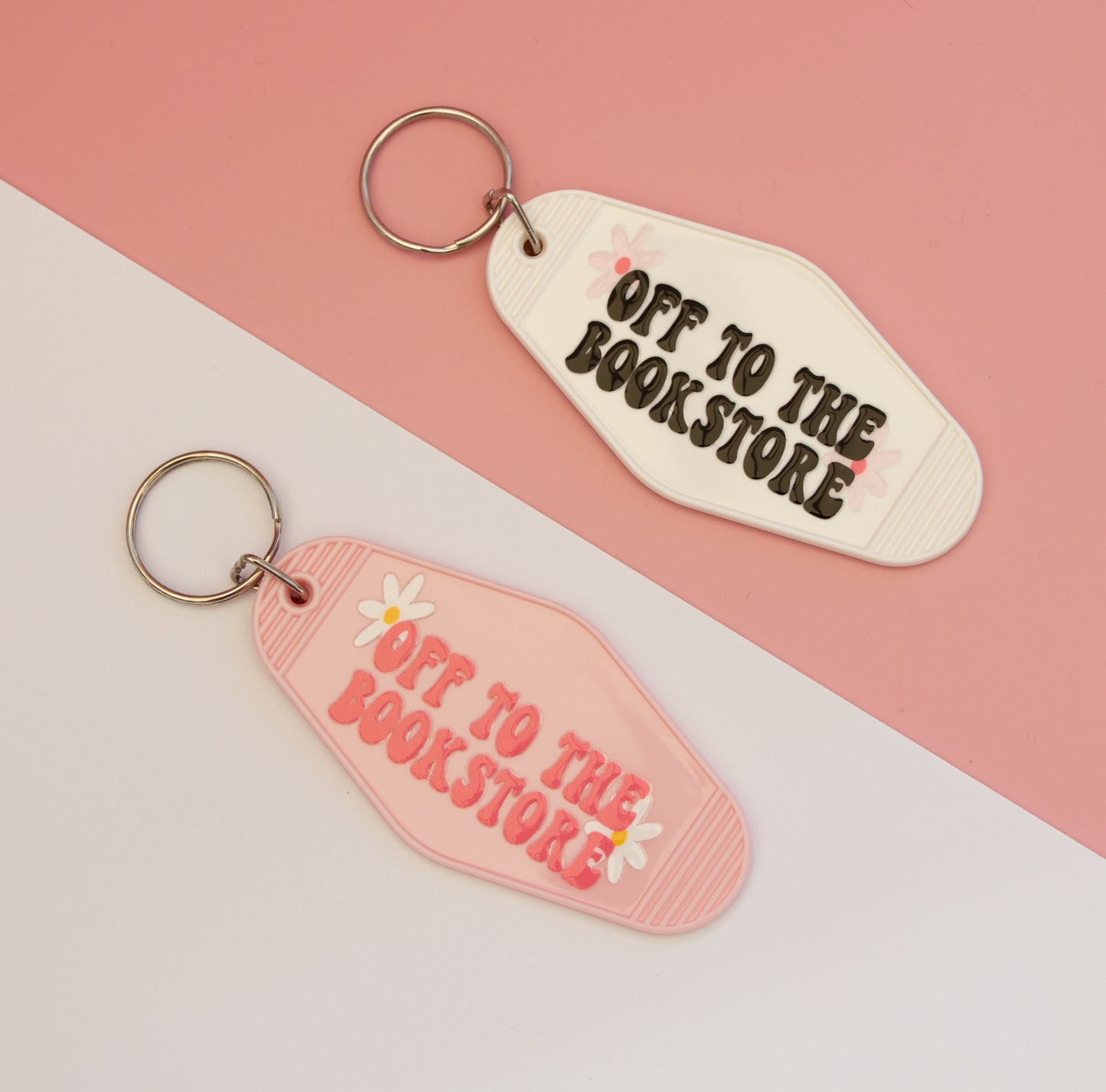 Off To The Bookstore Motel Keychain