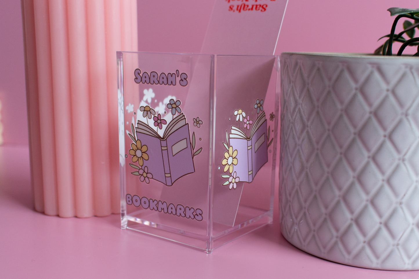 Personalised Purple Book Bookmark Holder