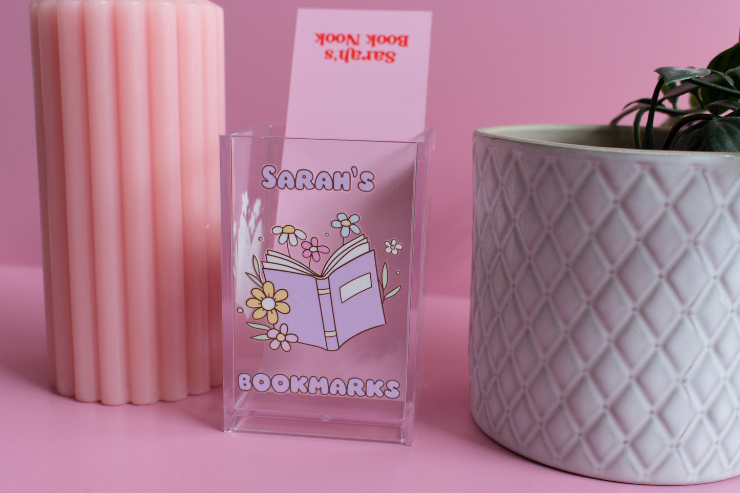 Personalised Purple Book Bookmark Holder