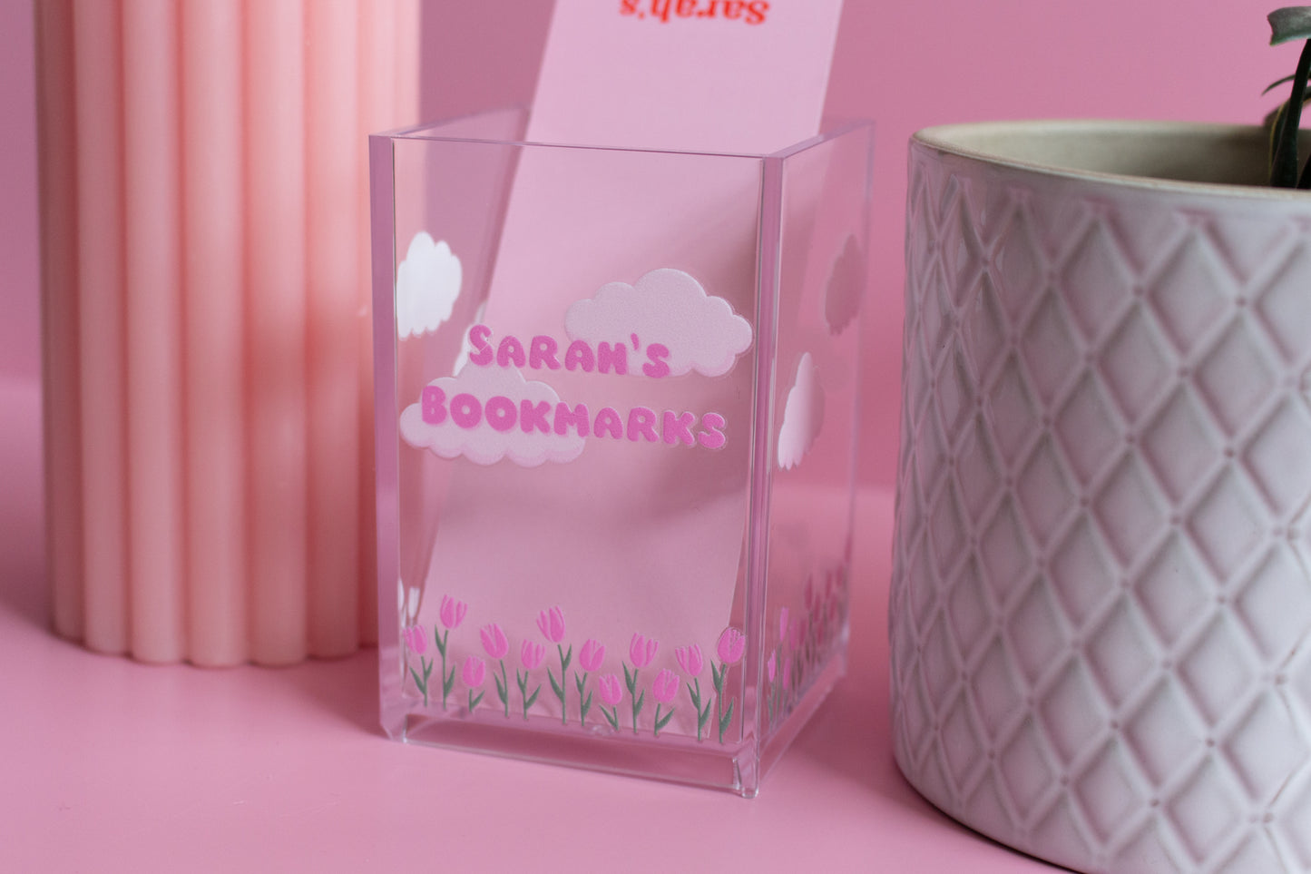 Personalised Tulips and Clouds Bookmark Holder