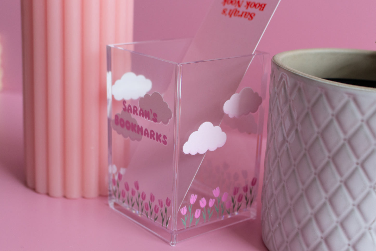 Personalised Tulips and Clouds Bookmark Holder
