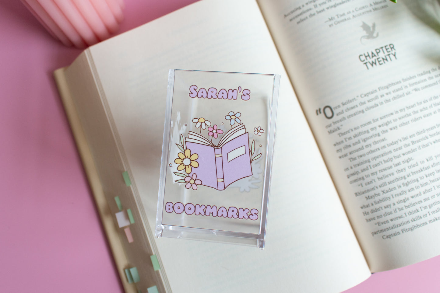 Personalised Purple Book Bookmark Holder
