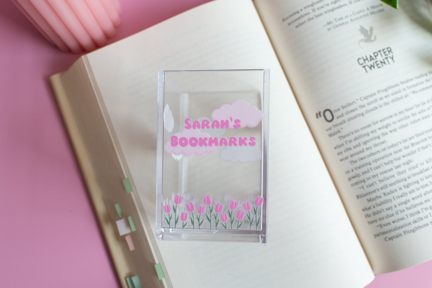 Personalised Tulips and Clouds Bookmark Holder