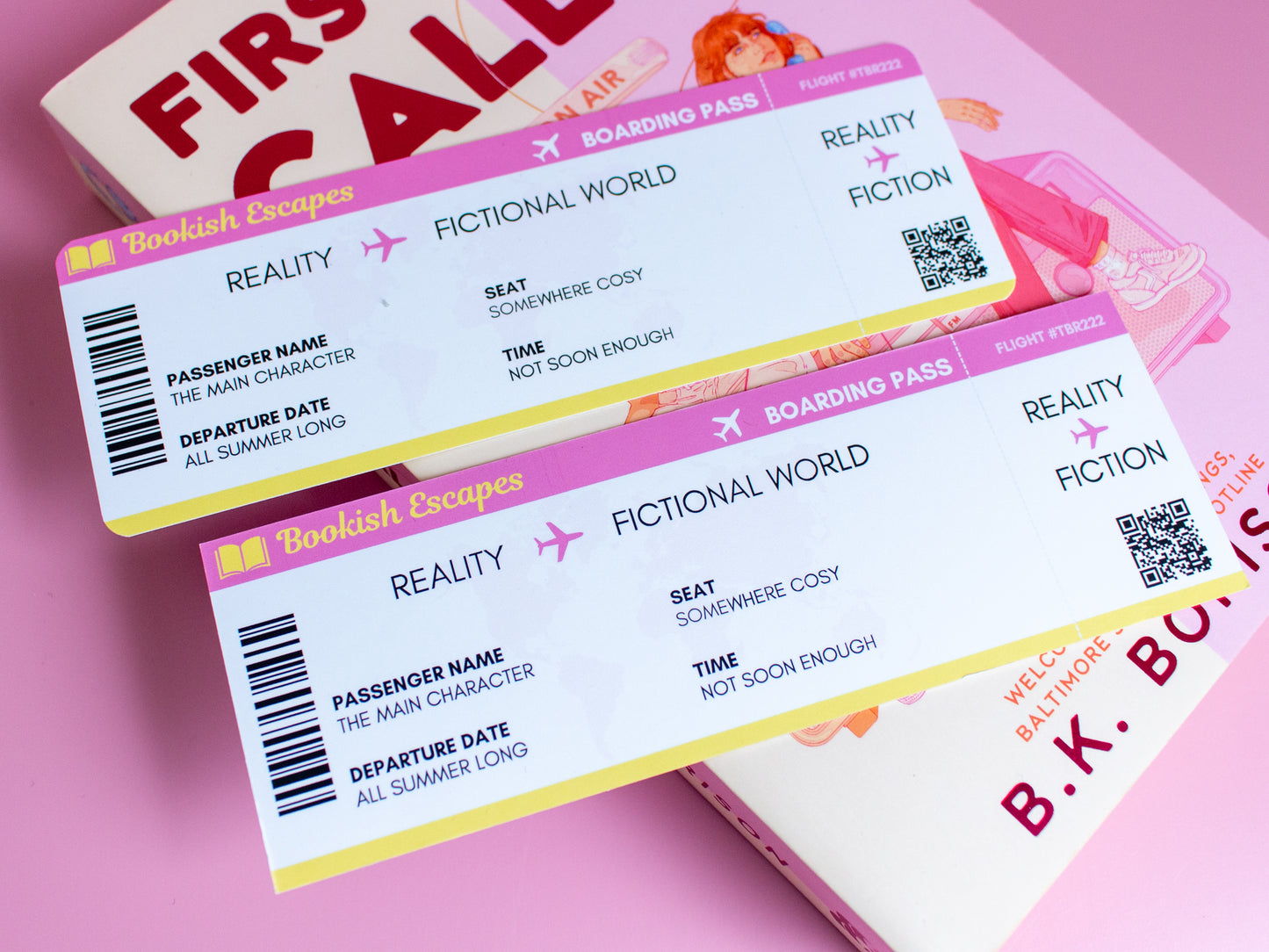 Bookish Escapes Plane Ticket Bookmark