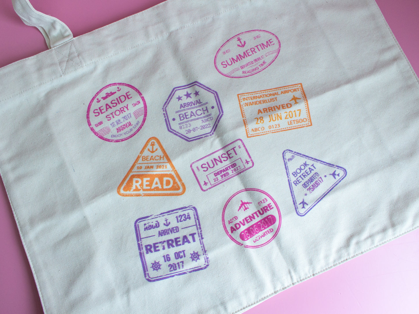 Passport Stamps Summer Beach Bag
