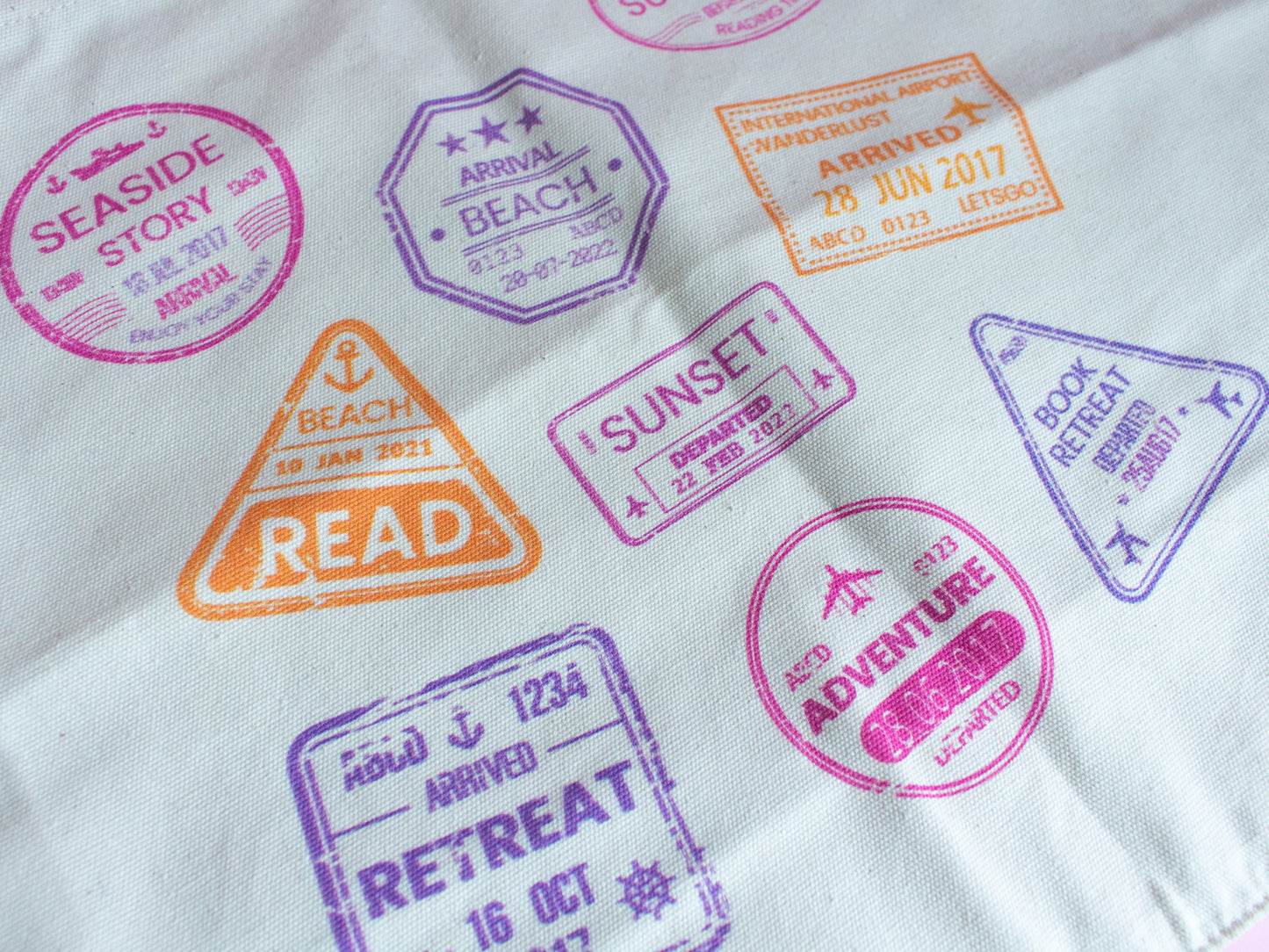 Passport Stamps Summer Beach Bag