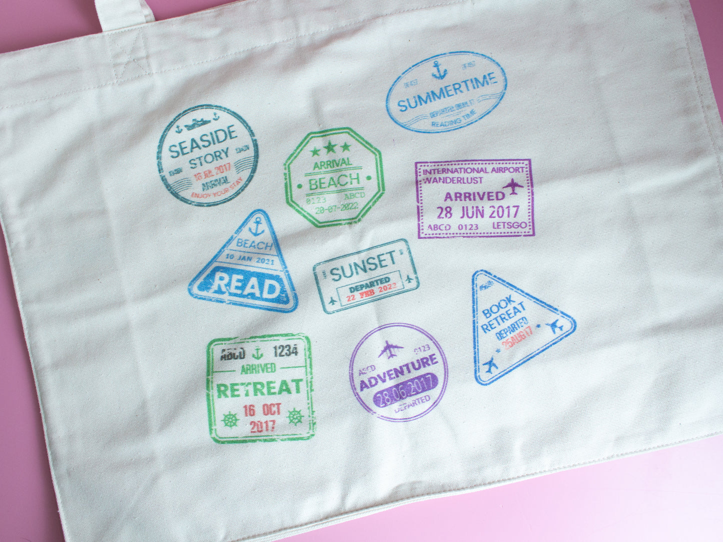 Passport Stamps Summer Beach Bag