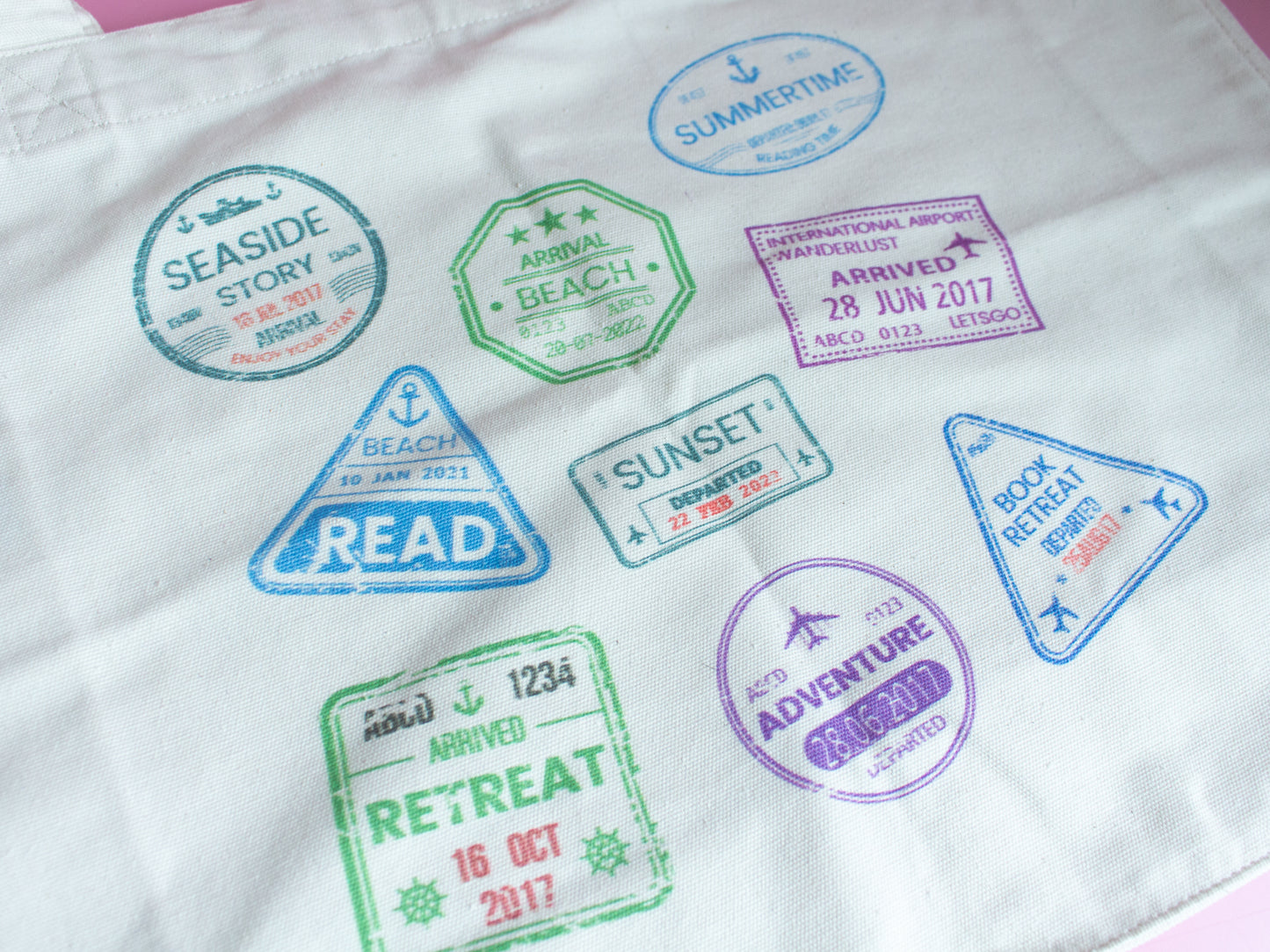 Passport Stamps Summer Beach Bag