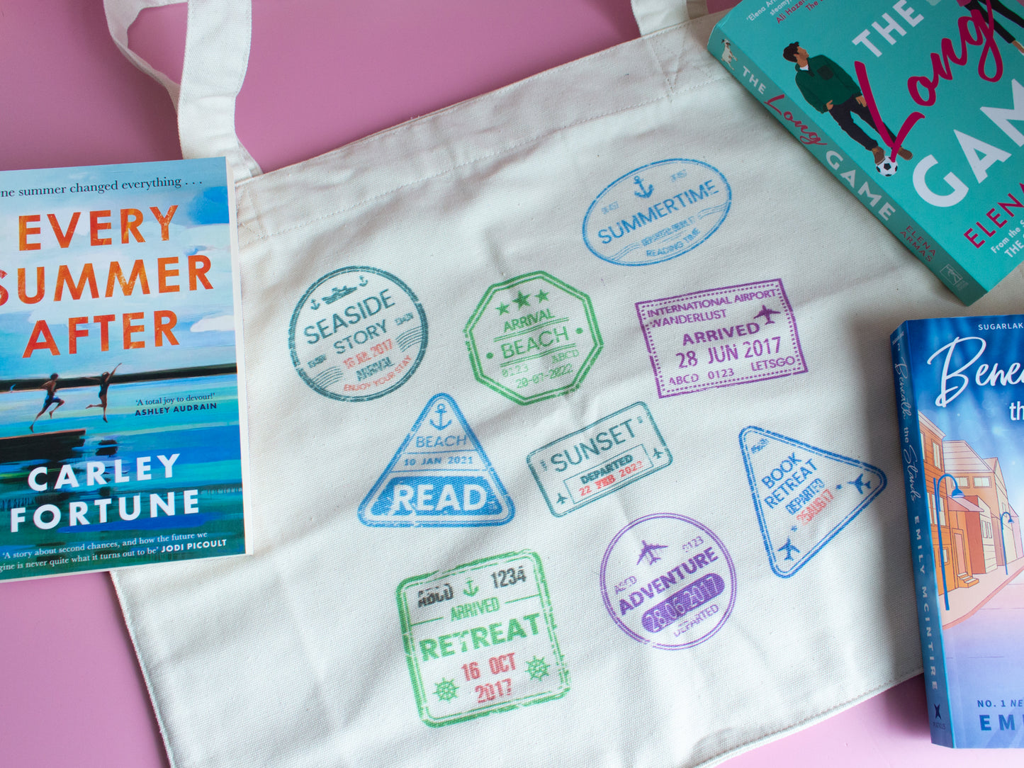 Passport Stamps Summer Beach Bag