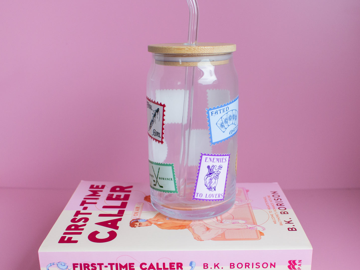 Book Tropes Glass Tumbler