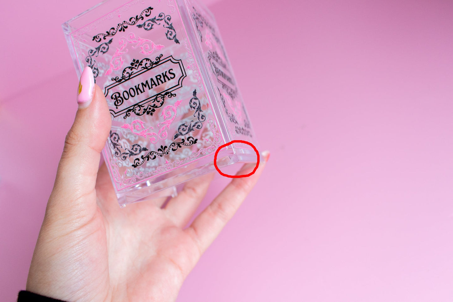 Seconds Damaged Fancy Pink Bookmark Holder