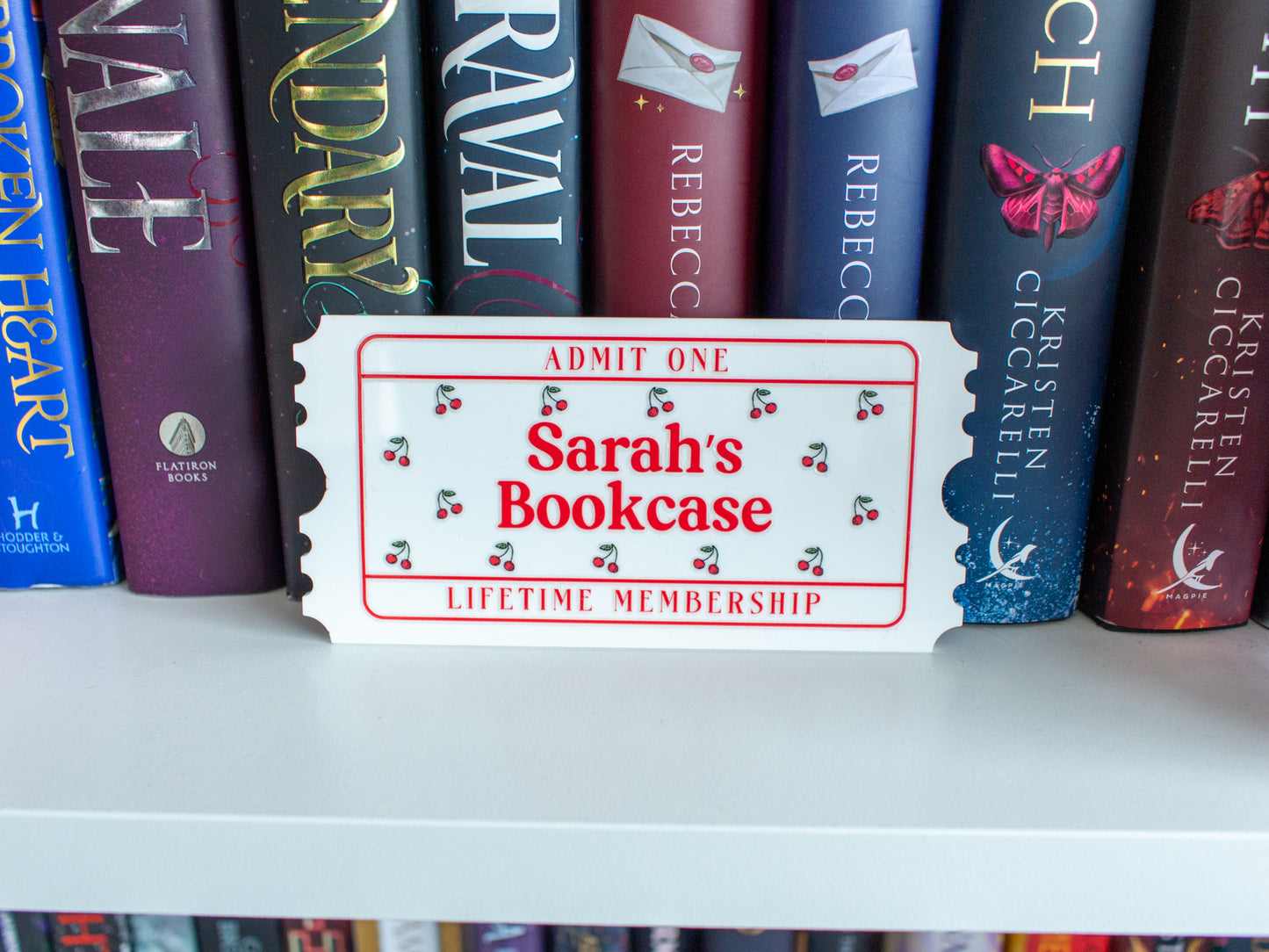 Cherry Ticket Bookcase Decor