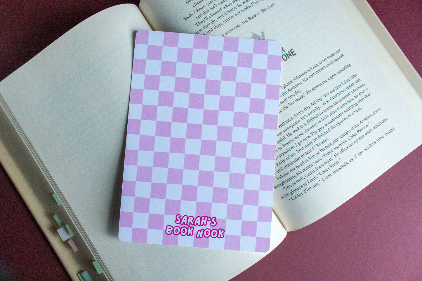 Pink Checkered Kindle Insert