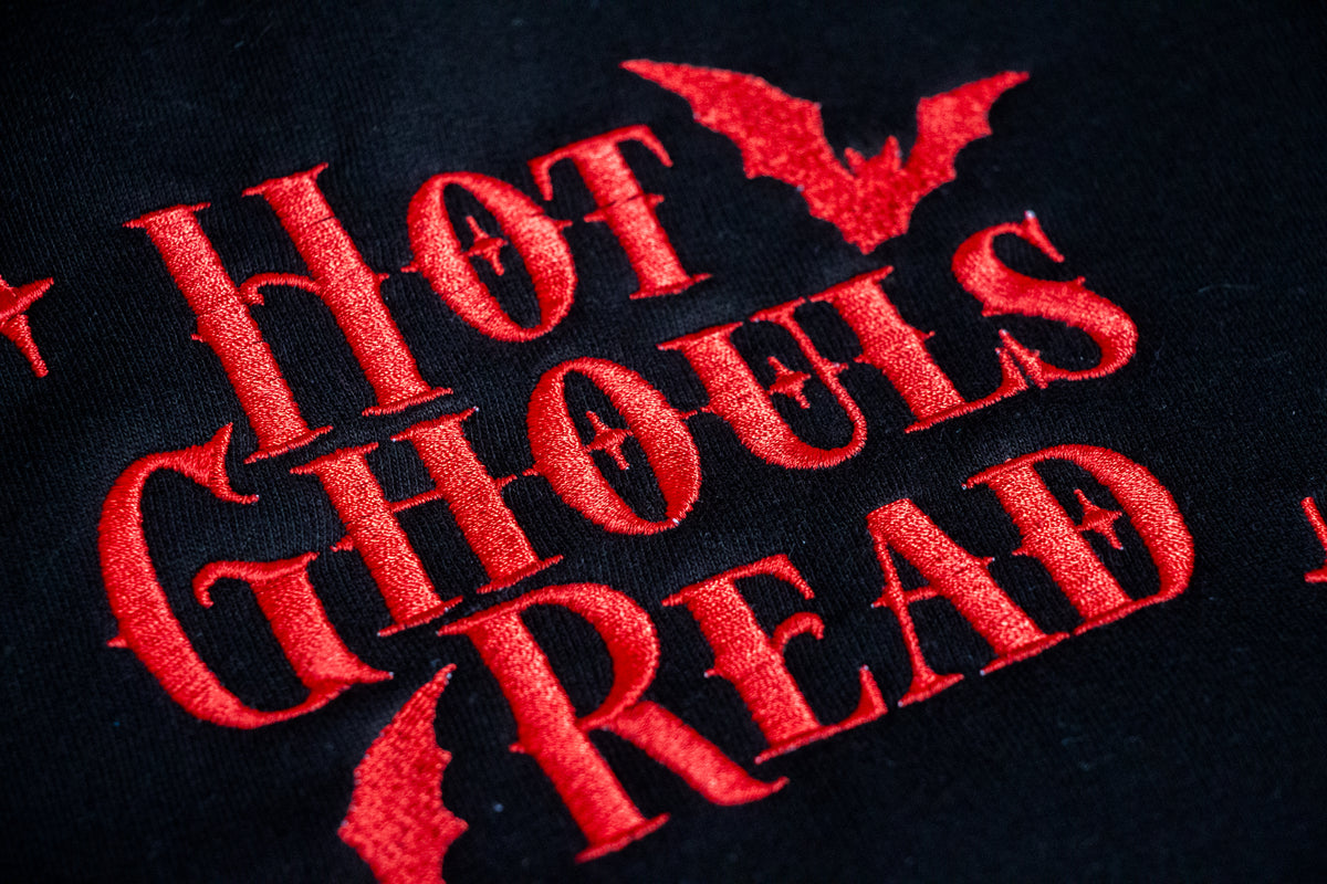 Hot Ghouls Read Embroidered Sweatshirt