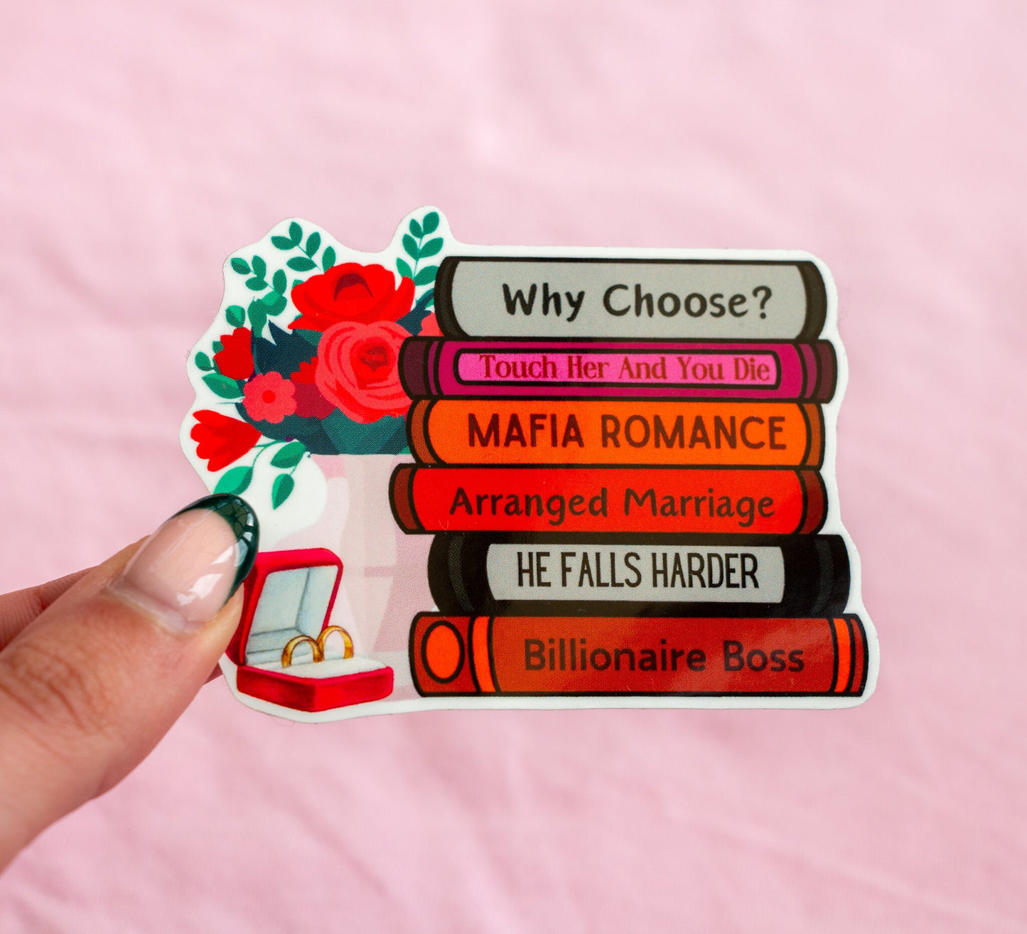 Dark Romance Book Stack Sticker, Book Sticker, Waterproof Sticker, Vinyl Sticker, Kindle Sticker, Book Lover Gift