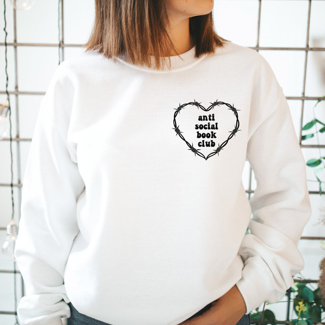 Anti Social Book Club Sweatshirt, Book Lover Gift, Bookish Gift, Funny Reading Sweatshirt, Book Sweatshirt