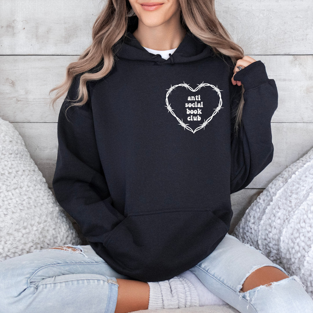 Anti Social Book Club Hoodie, Book Lover Gift, Bookish Gift, Funny Reading Hoodie, Book Hoodie