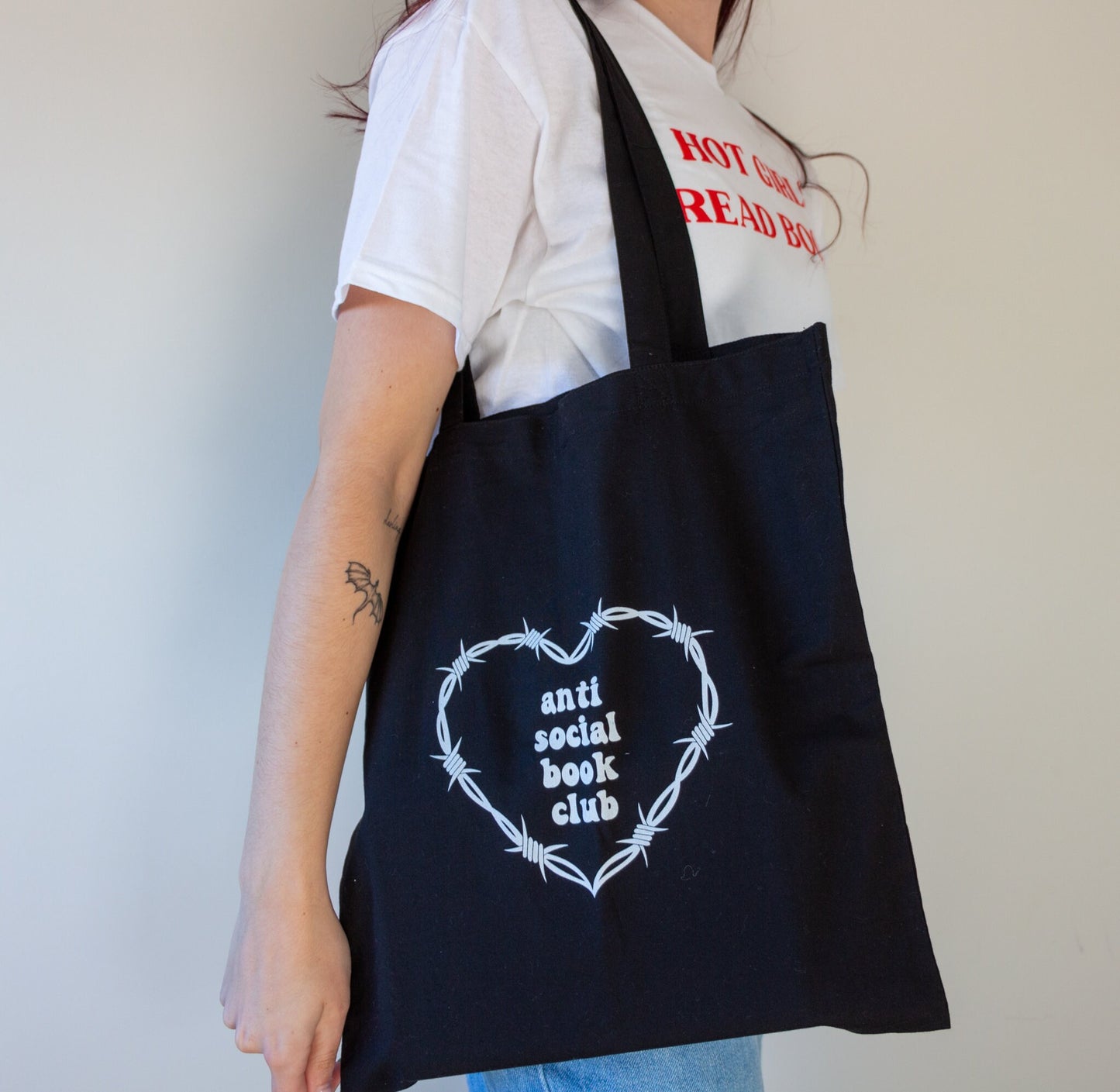 Anti Social Book Tote Bag, Book Lover Gift, Bookish Gift, Funny Reading Tote Bag, Book Tote Bag