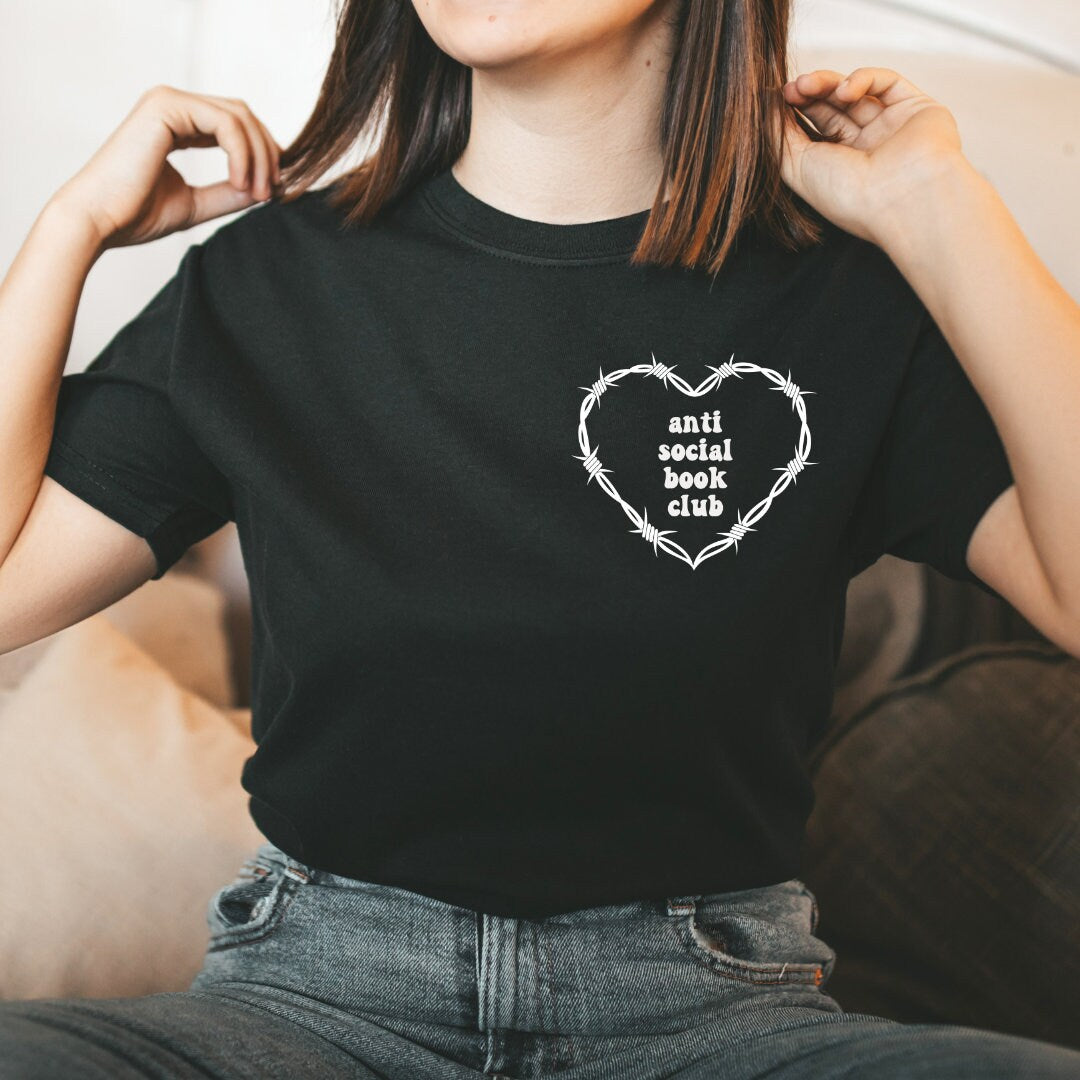 Anti Social Book Club T-shirt, Book Lover Gift, Bookish Gift, Funny Reading T-shirt, Book Shirt