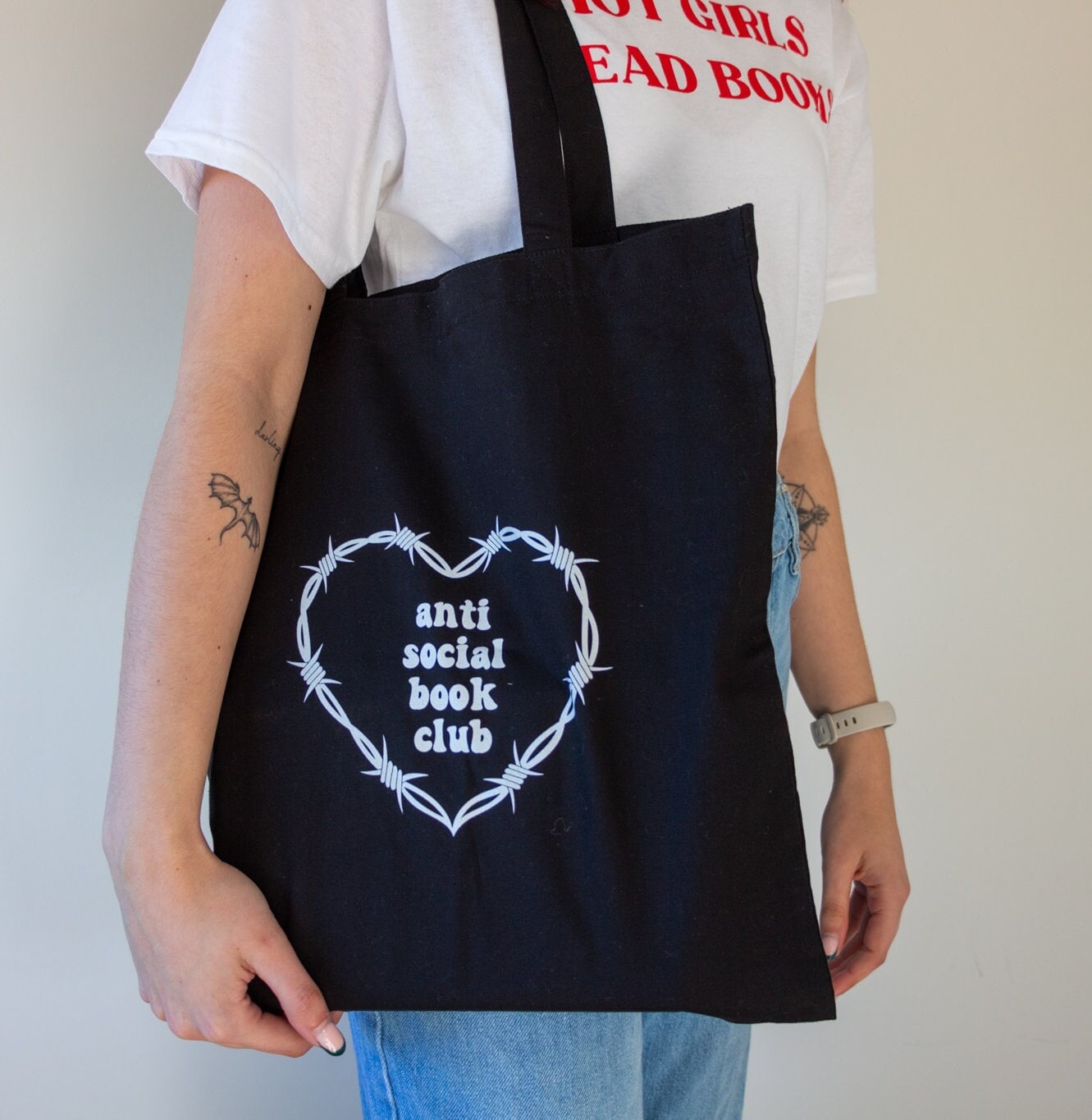 Anti Social Book Tote Bag, Book Lover Gift, Bookish Gift, Funny Reading Tote Bag, Book Tote Bag