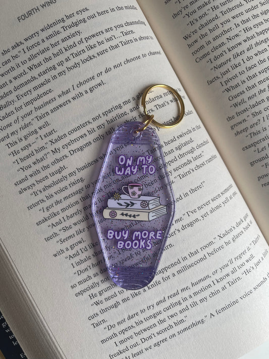 On My Way To Buy More Books Keyring