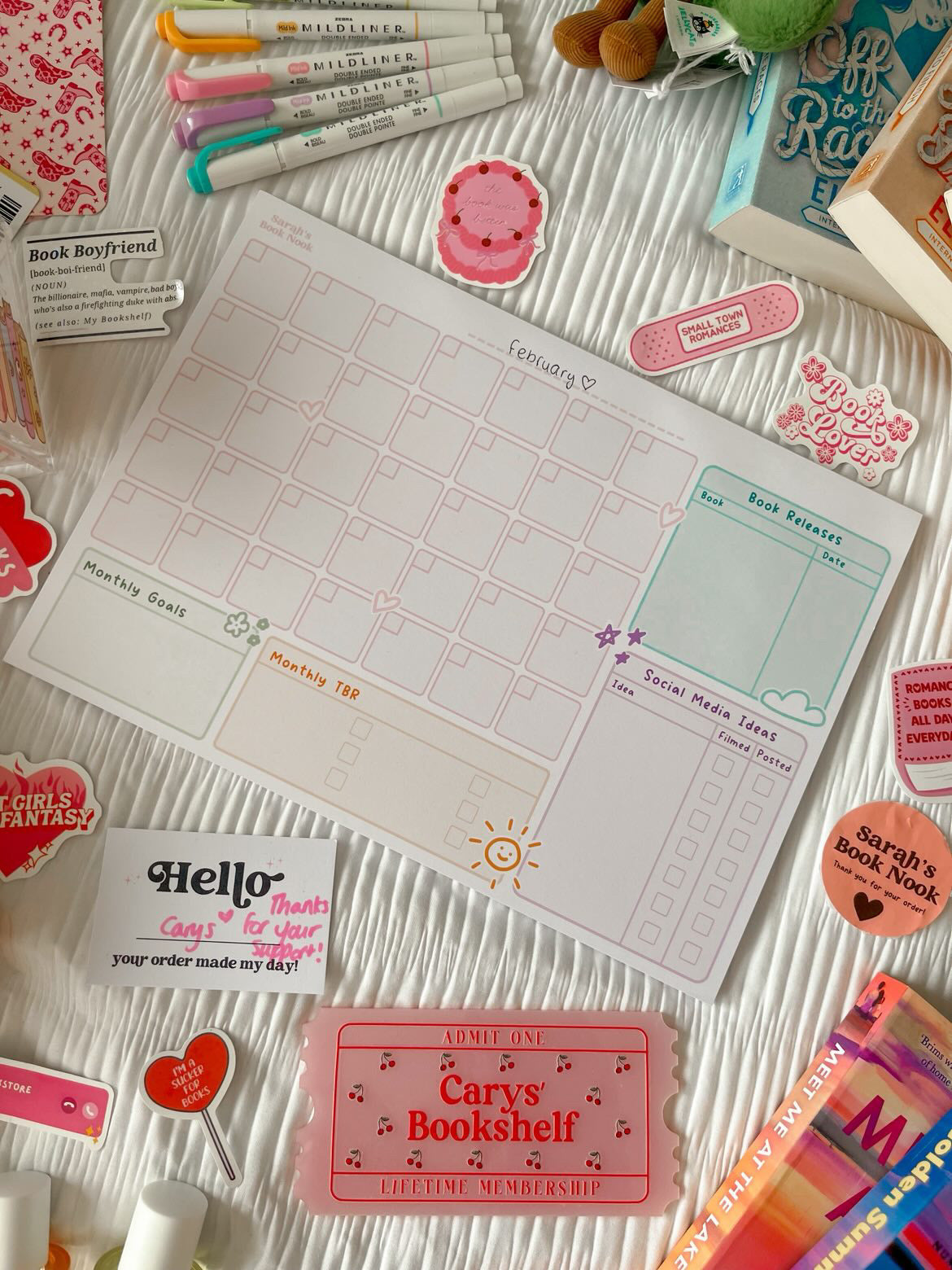 A4 Bookish Content Desk Planner