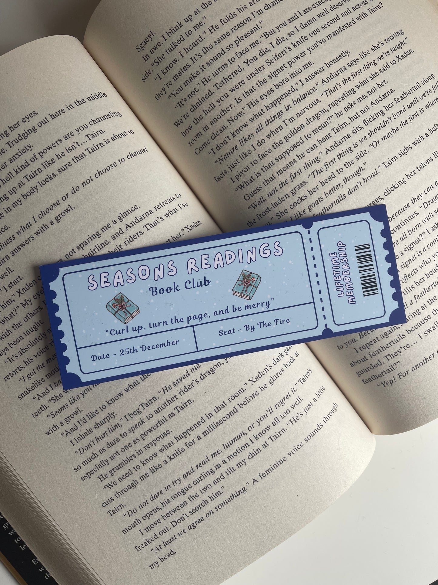 Blue Christmas Bookmark
