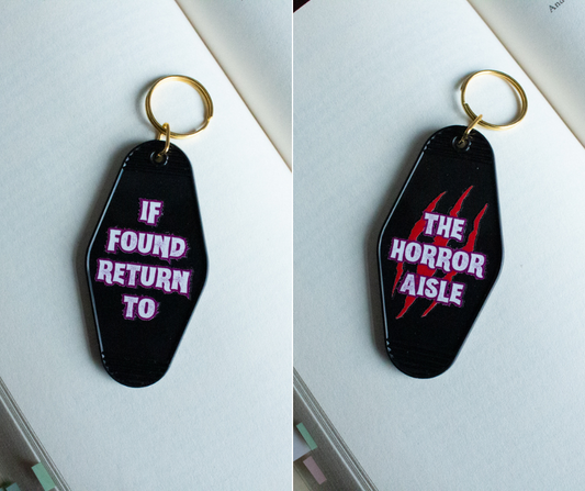 If Found Return To The Horror Aisle Motel Keyring
