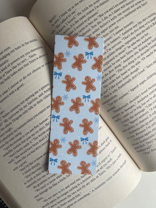 Blue Gingerbread Bookmark