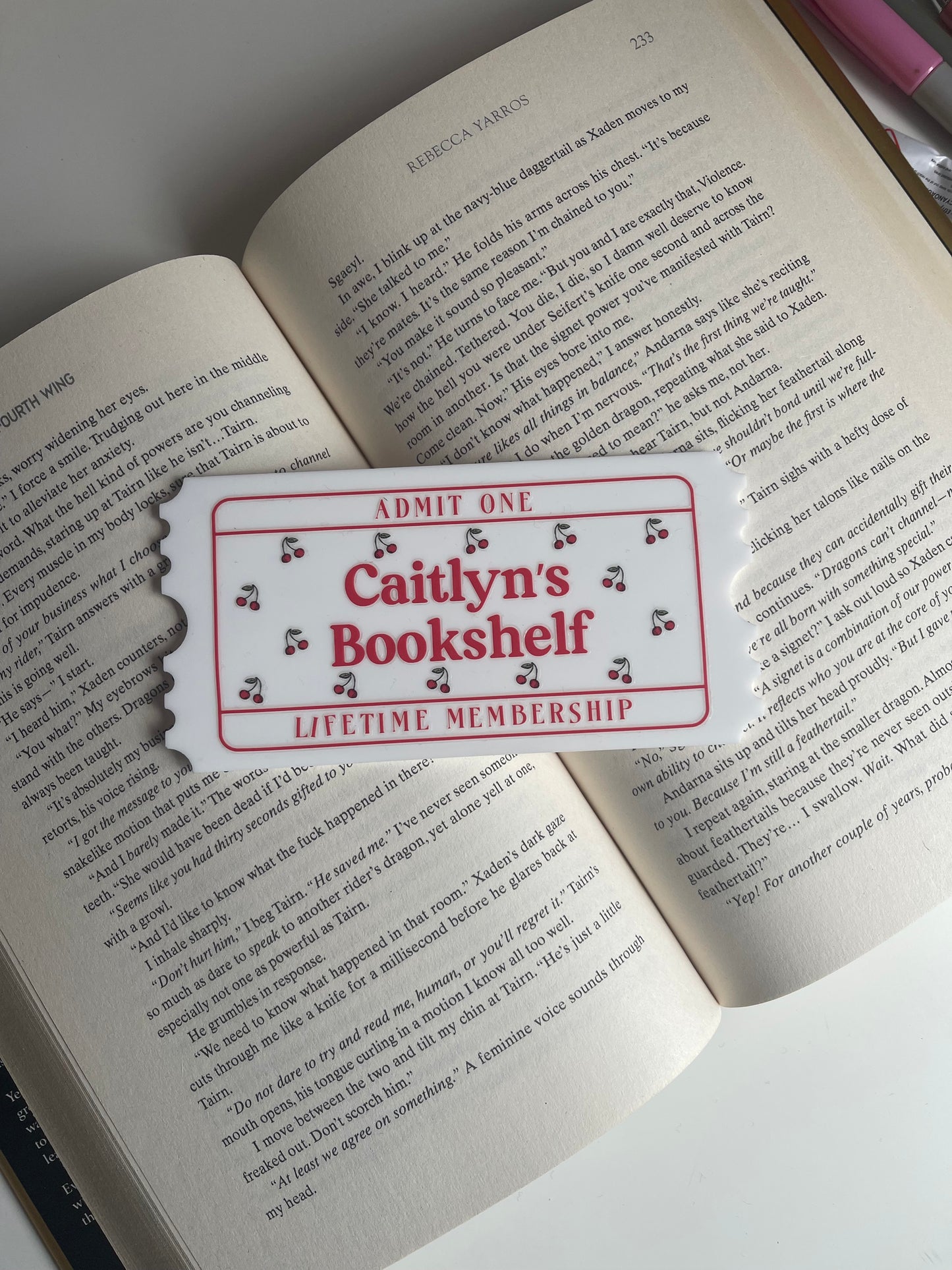 Cherry Ticket Bookcase Decor for Caitlyn