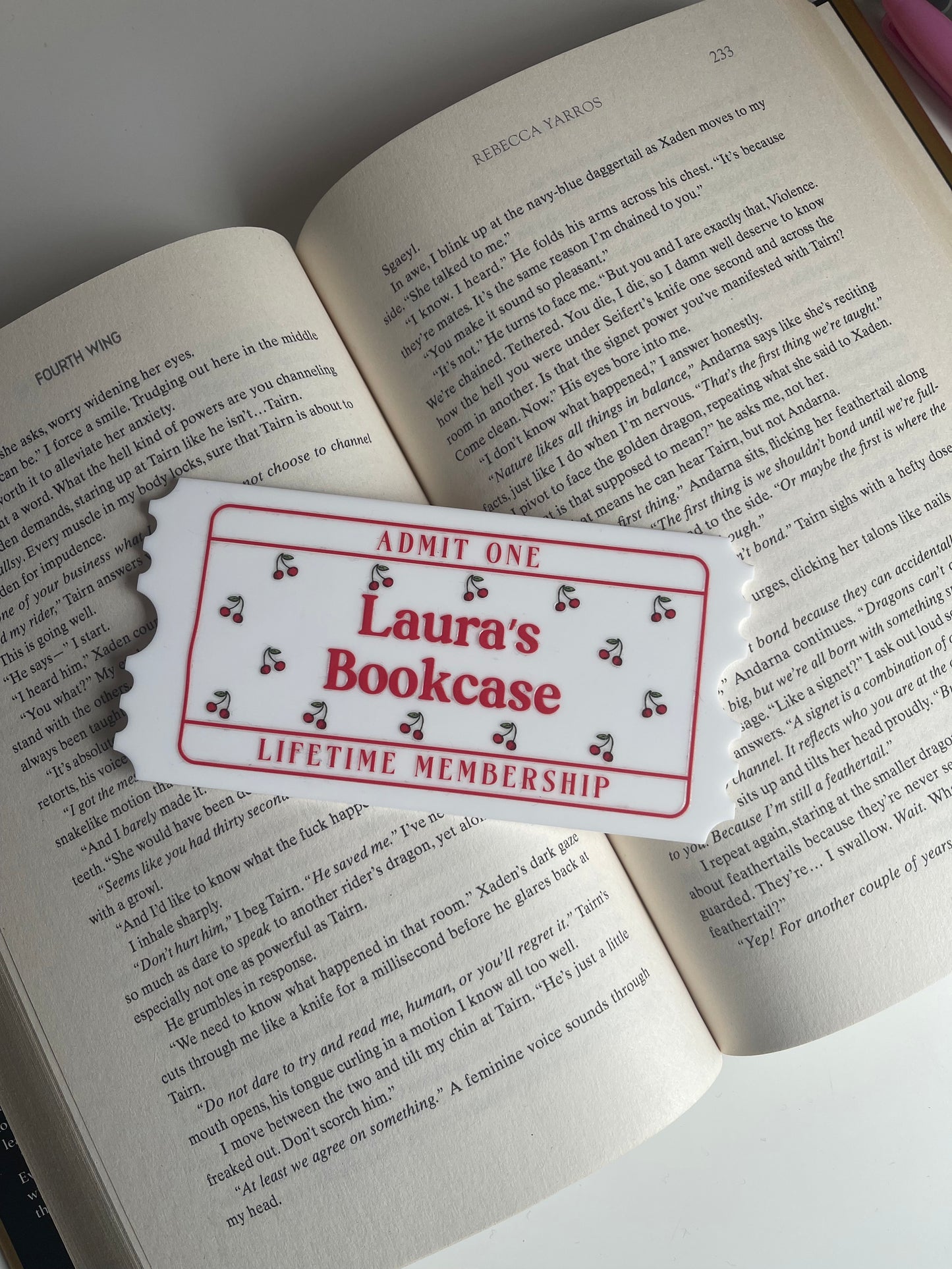 Seconds Cherry Ticket Bookcase Decor for Laura