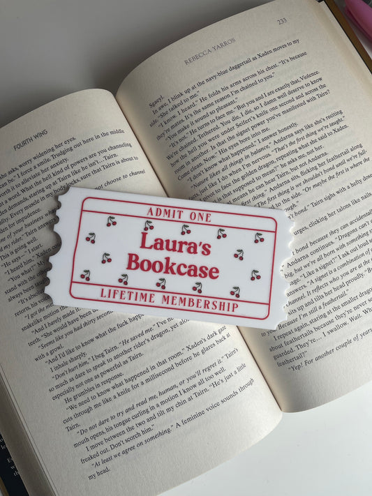 Seconds Cherry Ticket Bookcase Decor for Laura