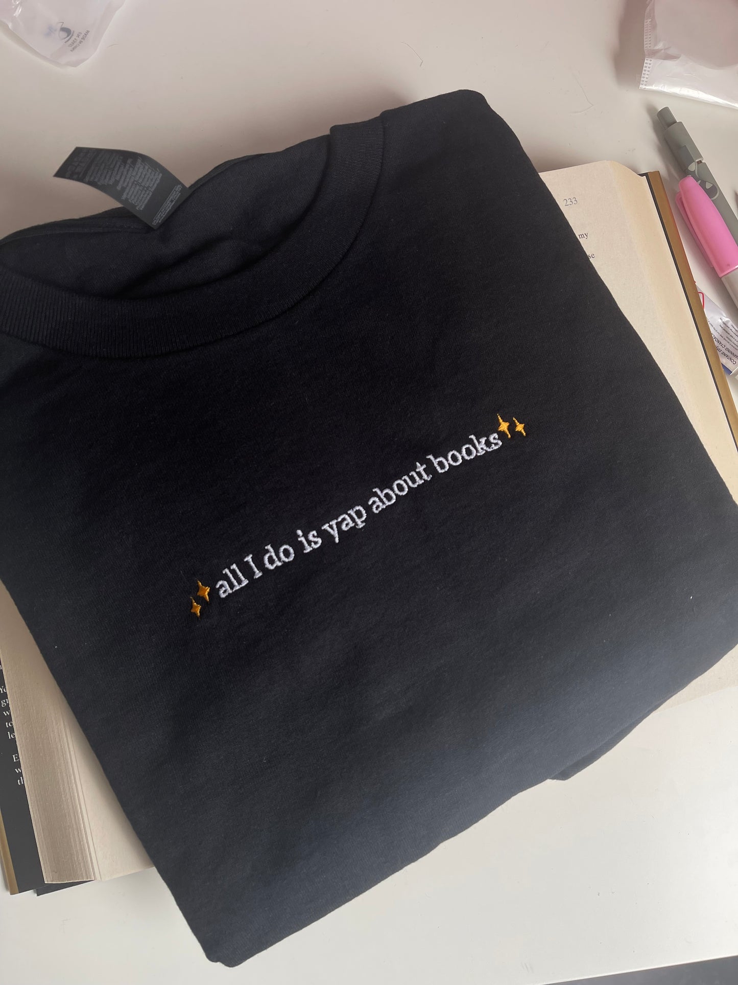 all I do is yap about book T-shirt - Only larges and XL’s