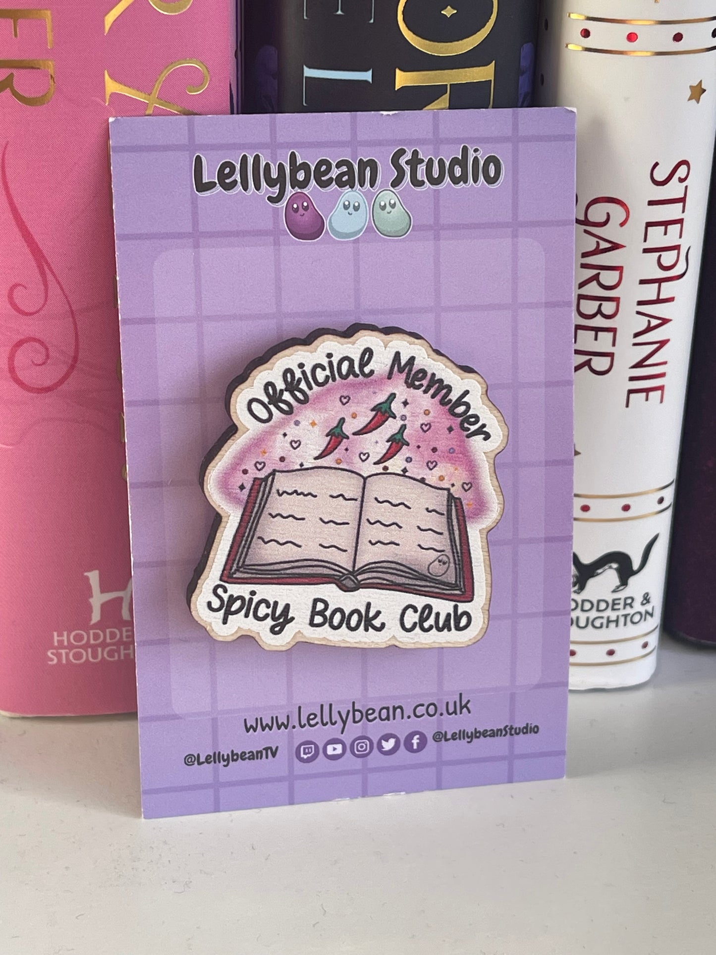 Wooden Spicy Book Club Pin