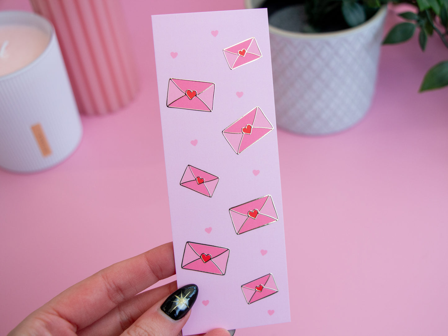 Foiled Valentine’s Day Bookmark