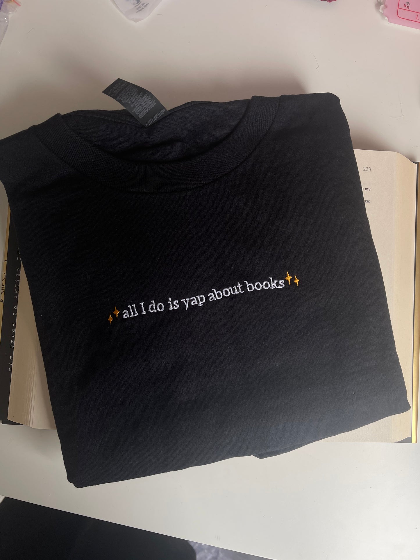 all I do is yap about book T-shirt - Only larges and XL’s