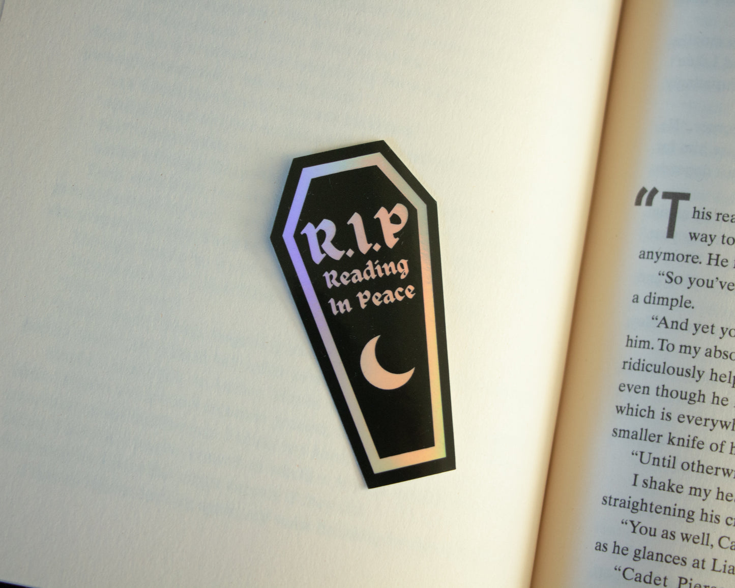 Reading in Peace Holographic Coffin Sticker