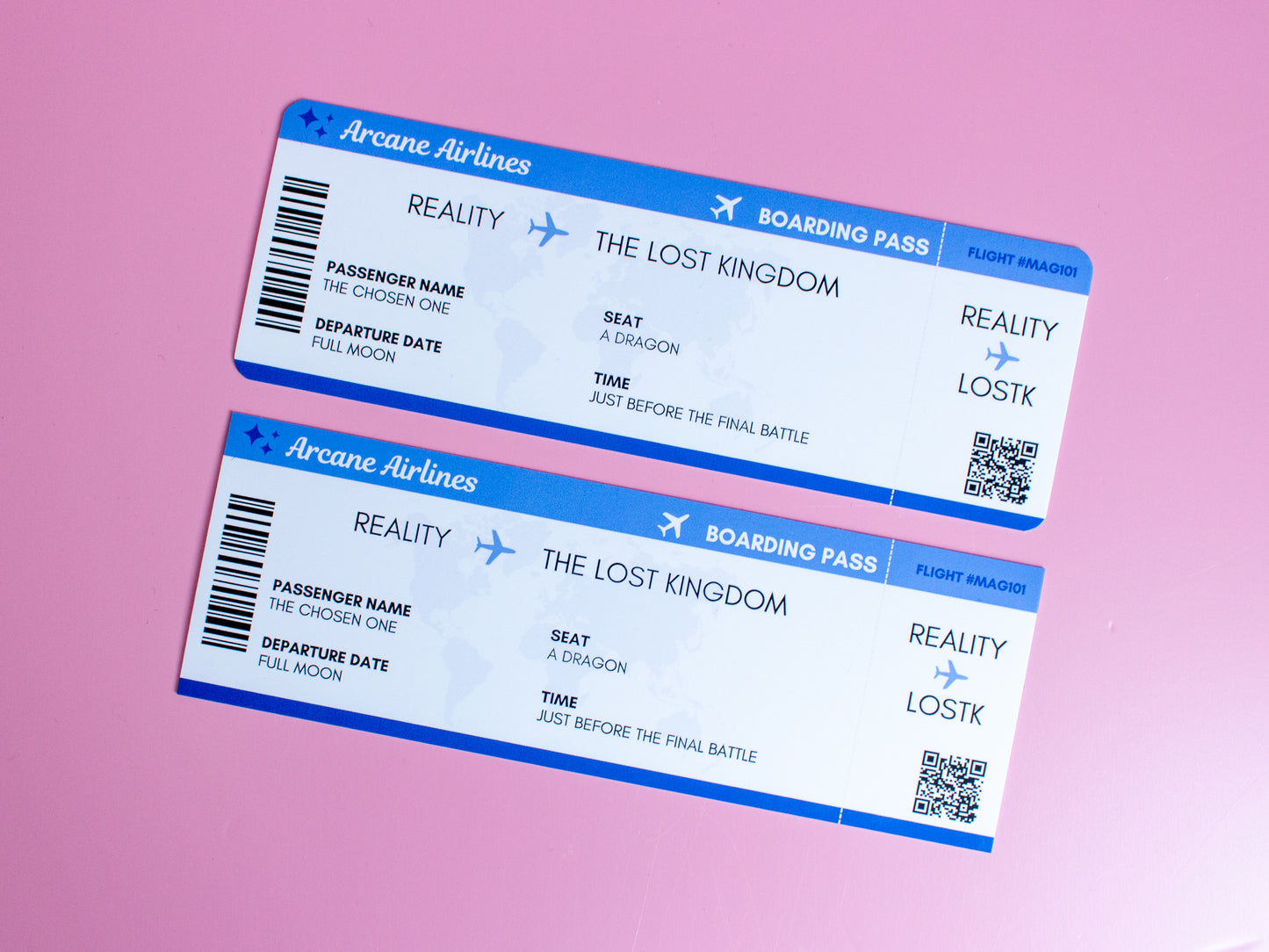 Fantasy Reader Plane Ticket Bookmark