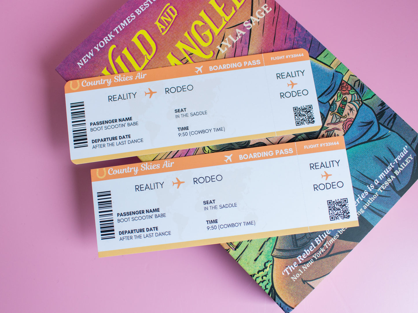 Cowboy Romance Reader Plane Ticket Bookmark