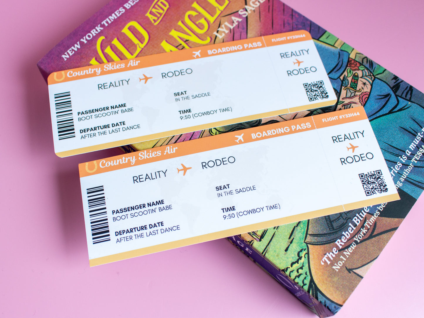 Cowboy Romance Reader Plane Ticket Bookmark