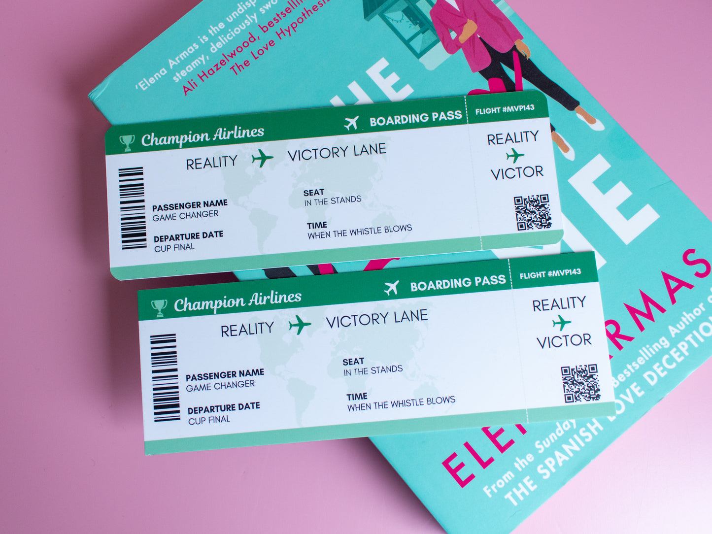 Sports Romance Reader Plane Ticket Bookmark