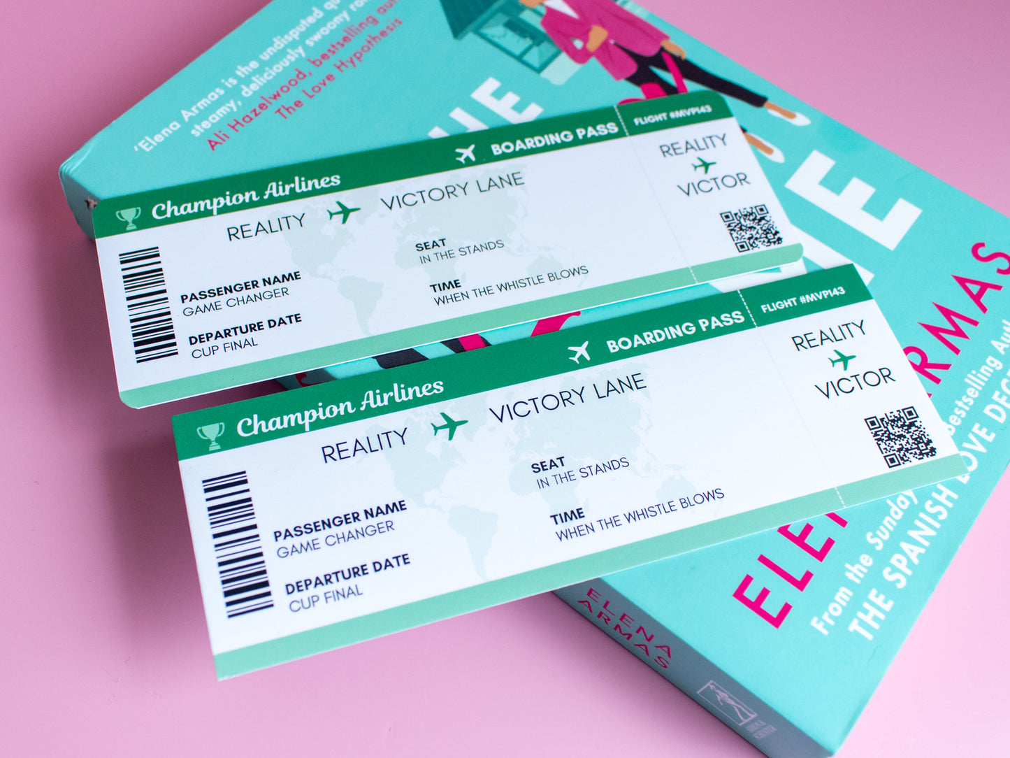 Sports Romance Reader Plane Ticket Bookmark