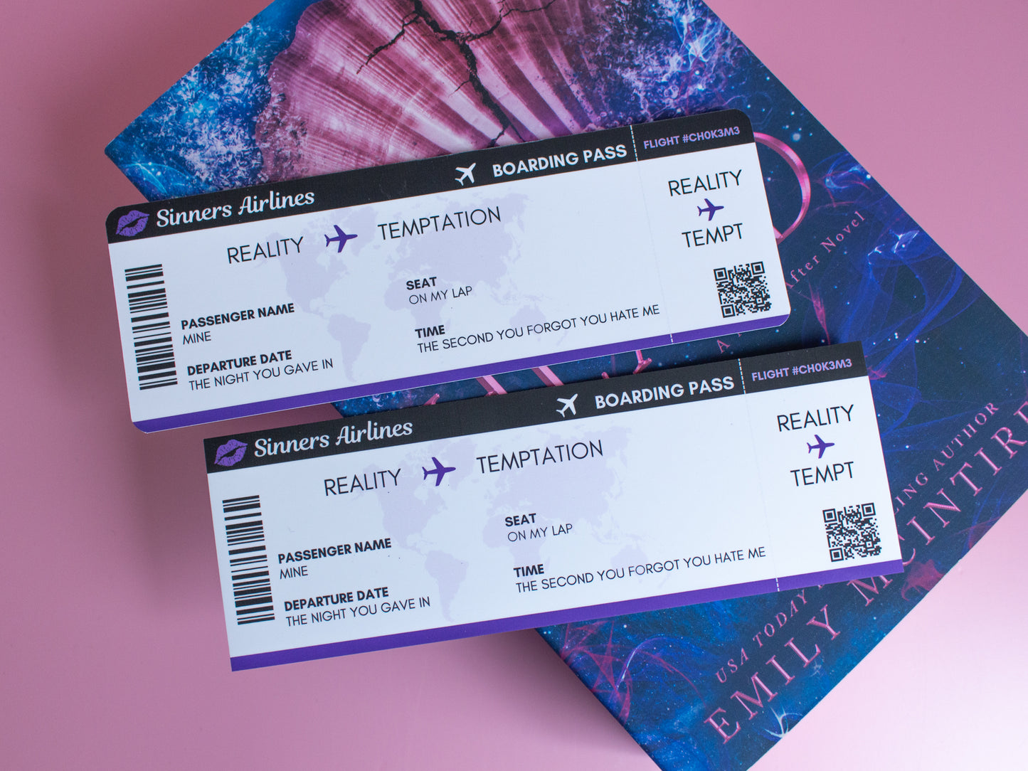 Dark Romance Reader Plane Ticket Bookmark