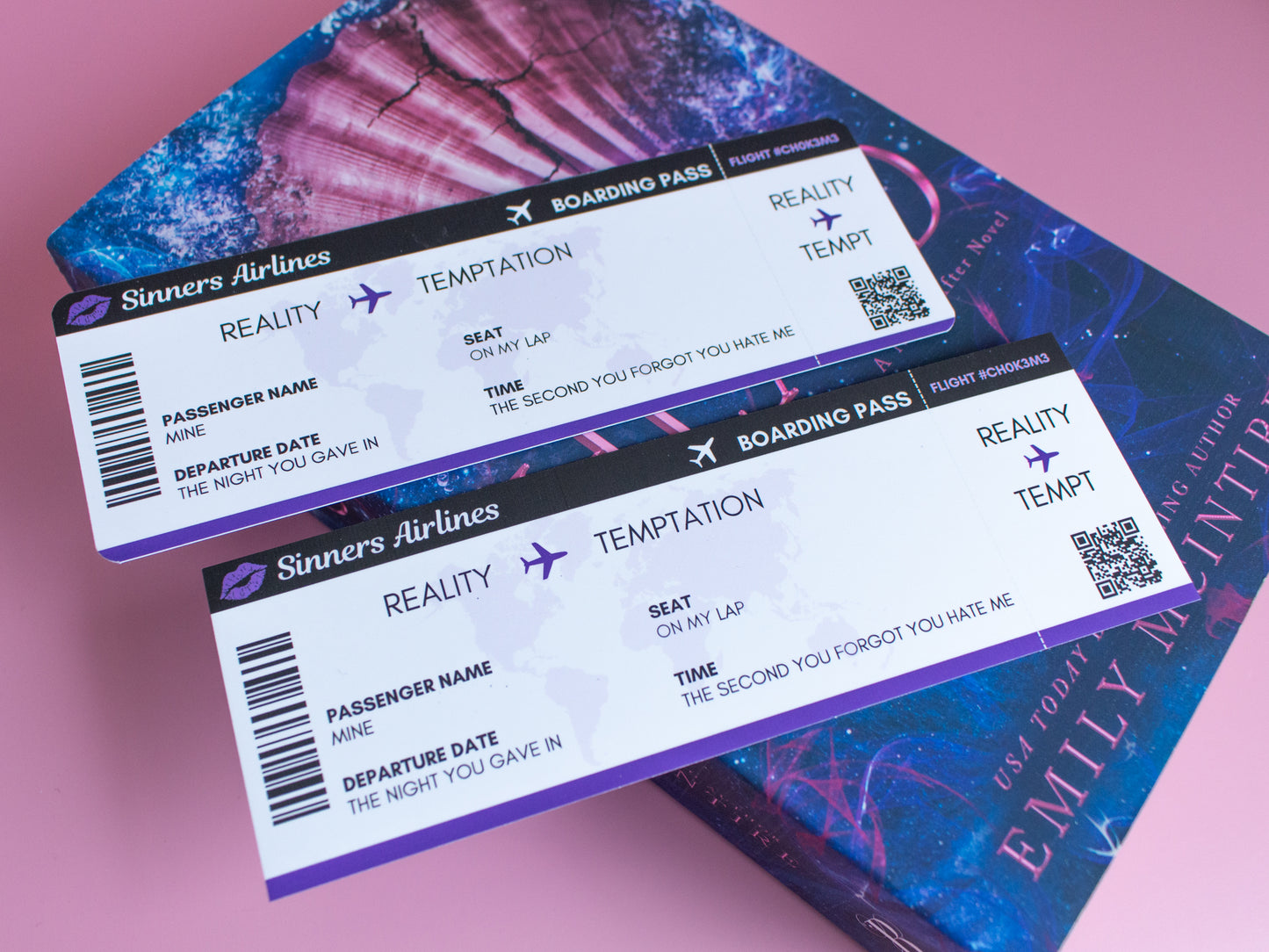 Dark Romance Reader Plane Ticket Bookmark