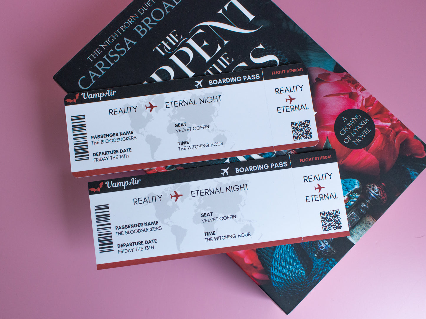 Vampire Book Plane Ticket Bookmark