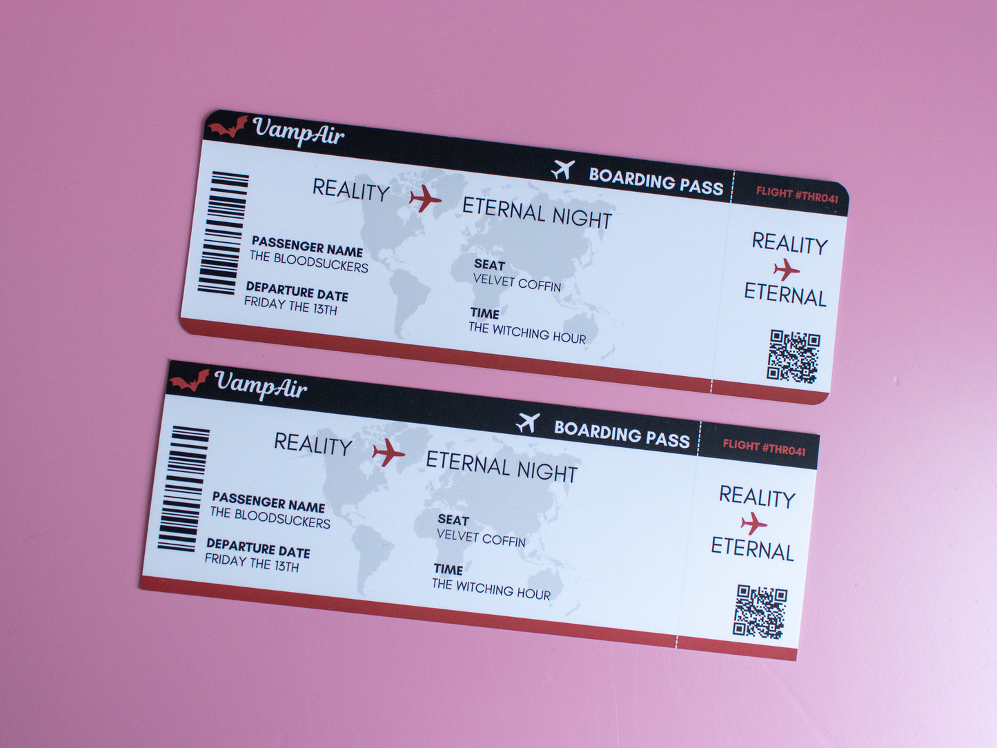 Vampire Book Plane Ticket Bookmark