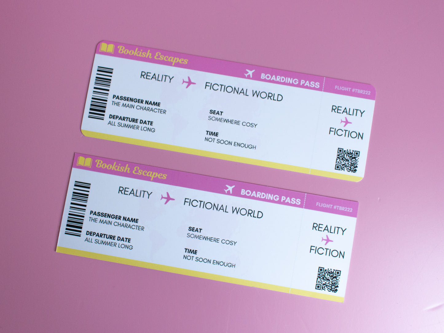 Bookish Escapes Plane Ticket Bookmark