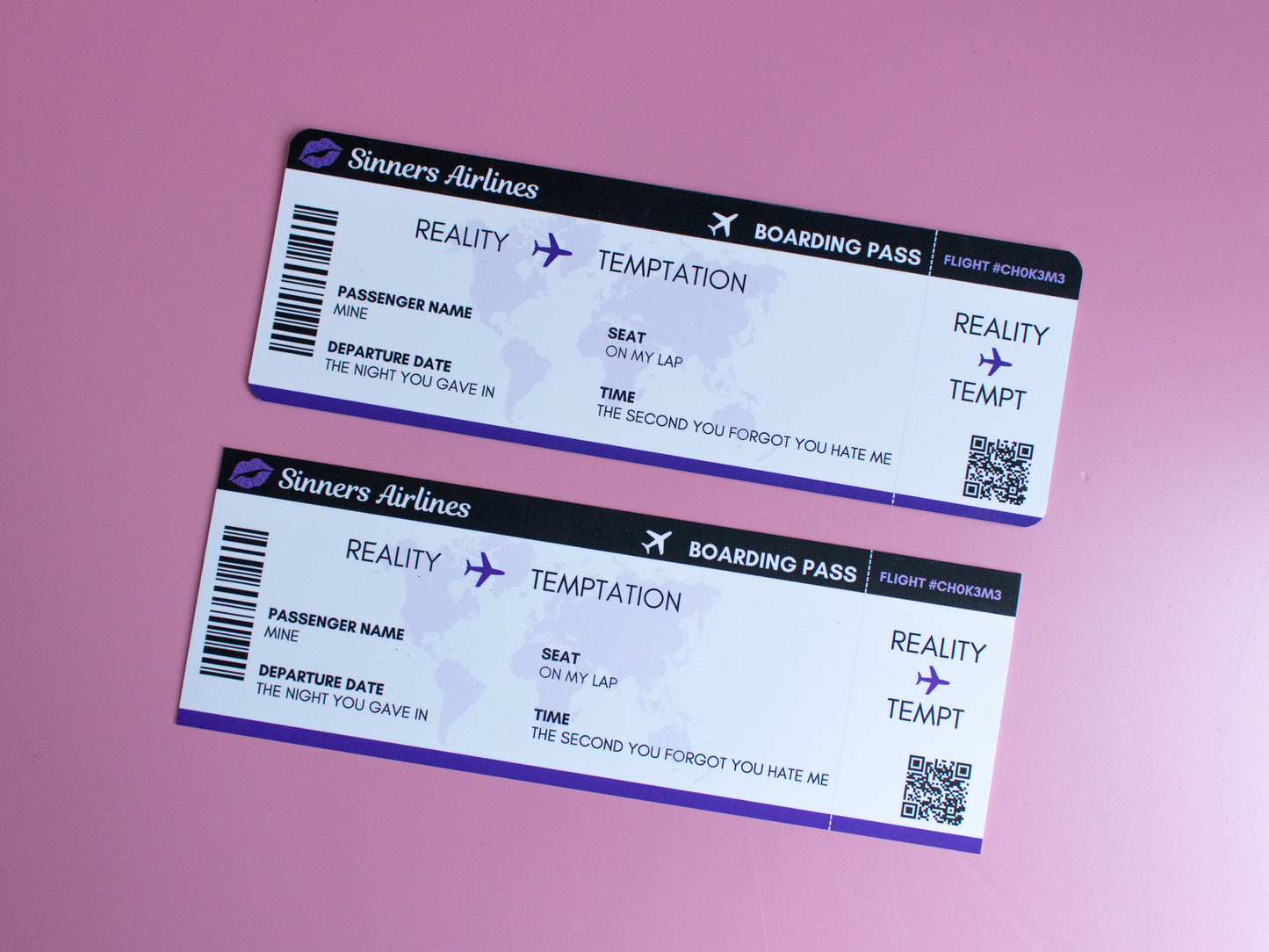 Dark Romance Reader Plane Ticket Bookmark