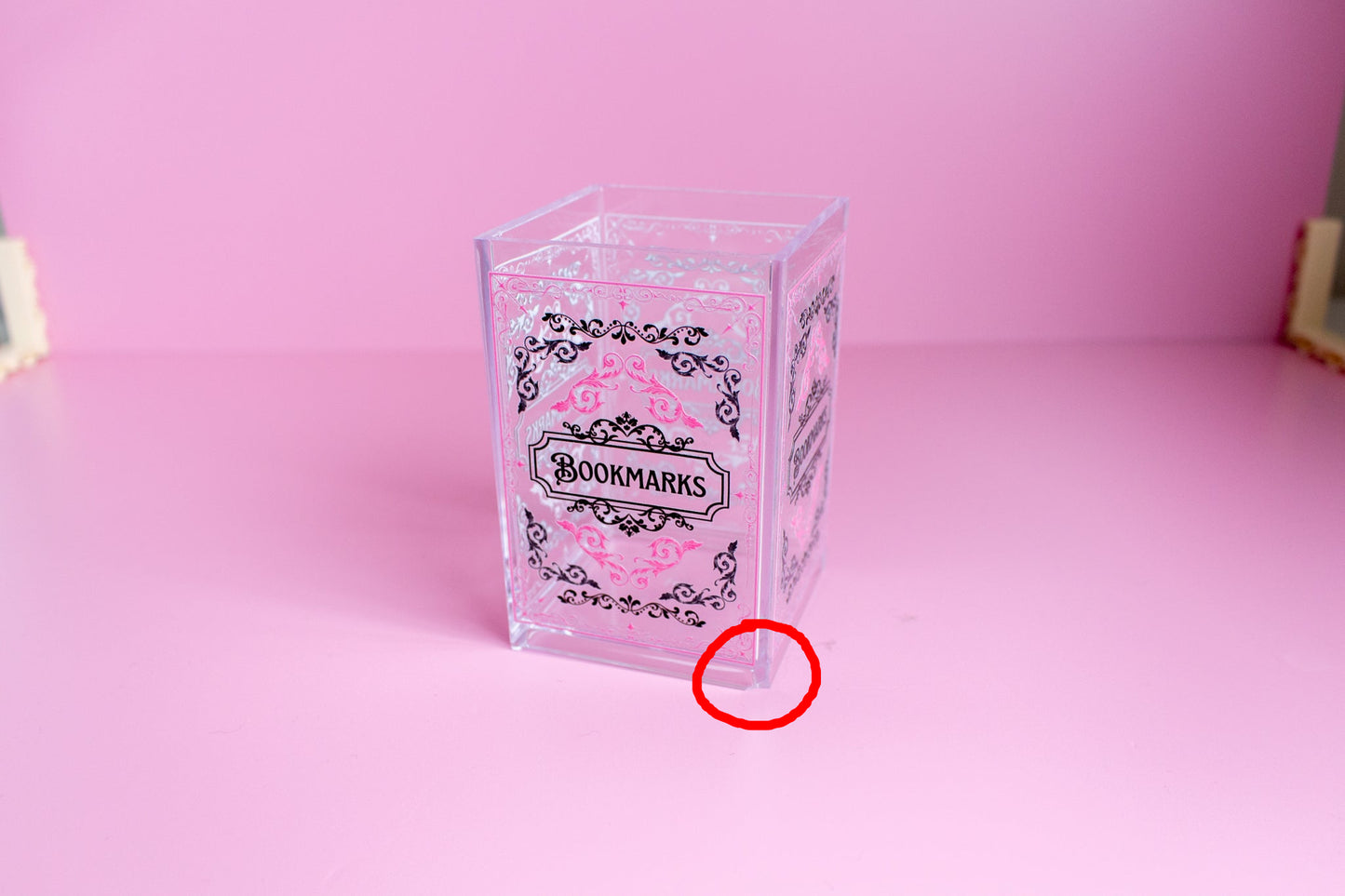 Seconds Damaged Fancy Pink Bookmark Holder
